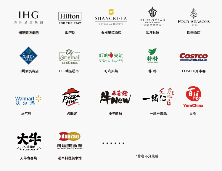 灯塔水母合作伙伴，排名不分先后
